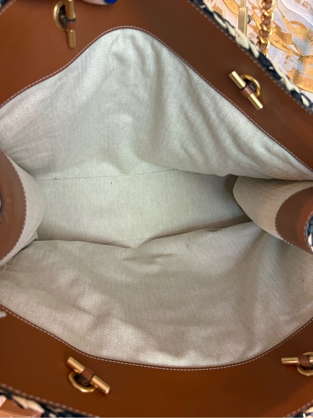 Tory Burch Raffia Ella Tote - Picture 2 of 9